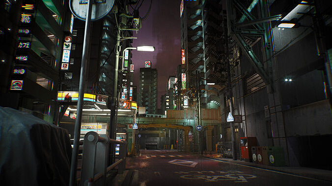 Tokyo Kitbash Set - UE5 Low-poly 3D model 6
