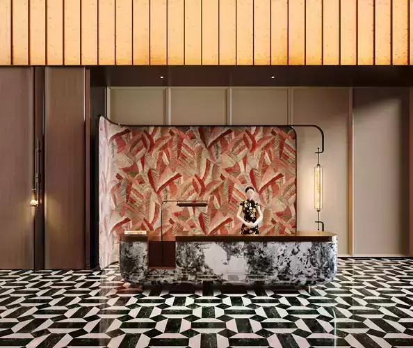 Japanese Hotel Front Desk