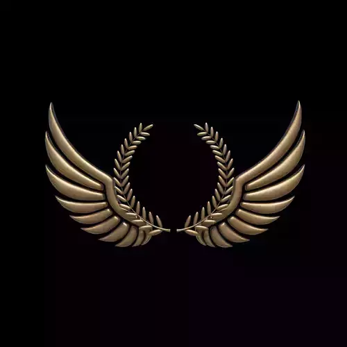 Winged Laurel Wreath 3D model