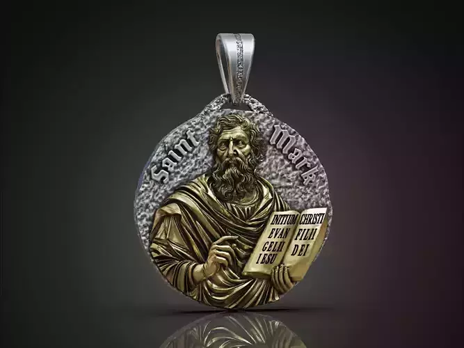 Saint Mark Evangelist Christian Round Pendant 
