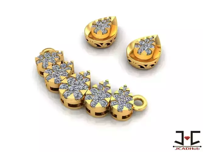 0231 - Fancy Diamond Pendant Set for Women