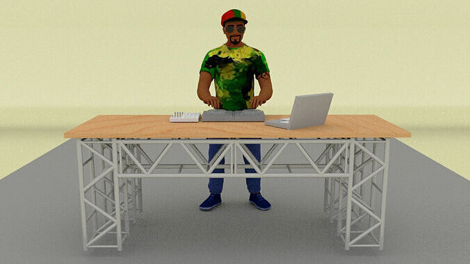 Deejay DJ Disk Jockey Rasta 3D model