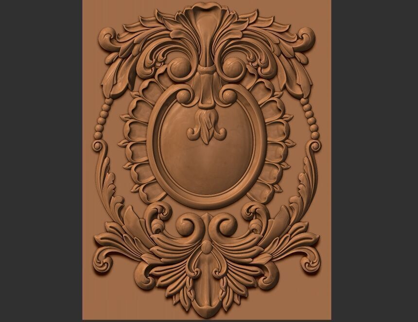 wood carved panel 3D model_14