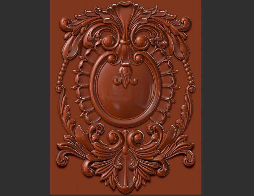 wood carved panel 3D model_12