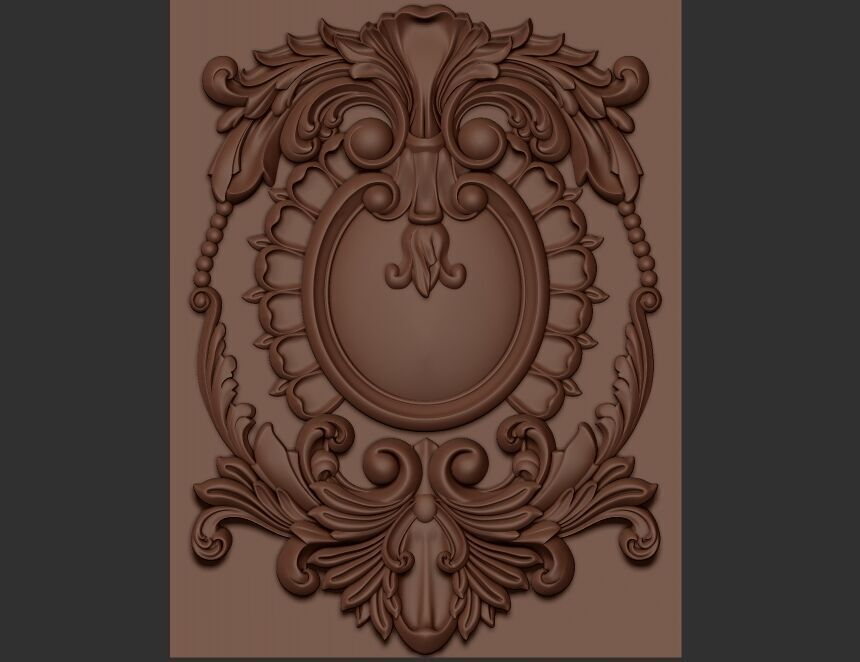 wood carved panel 3D model_13
