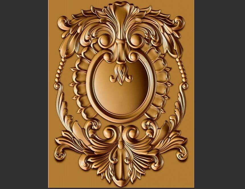 wood carved panel 3D model_4