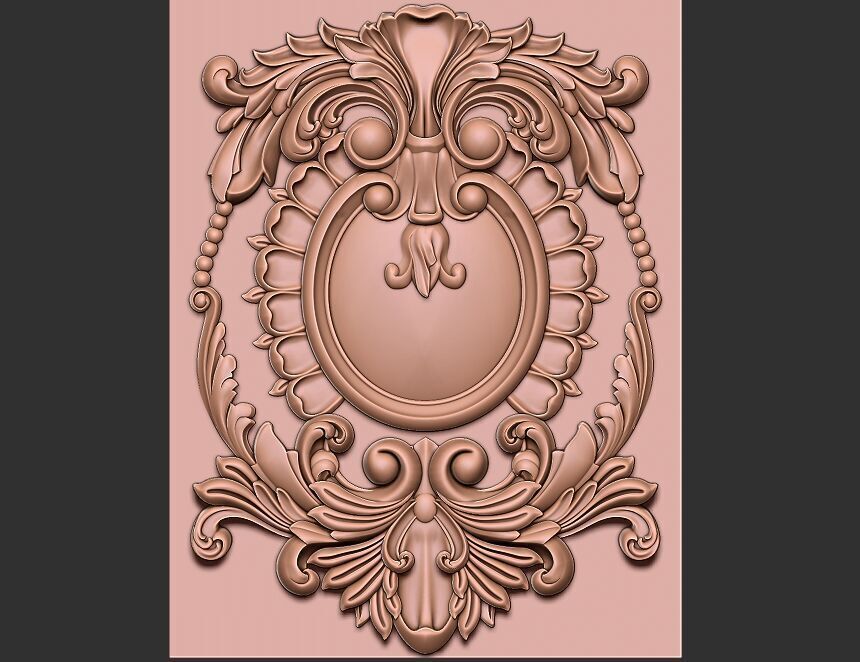 wood carved panel 3D model_3
