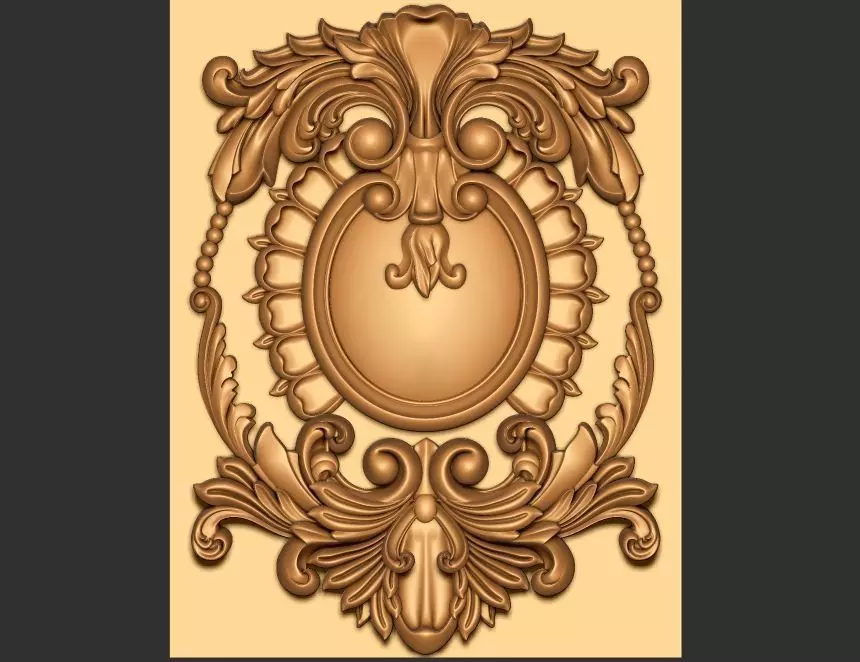 wood carved panel 3D model_0