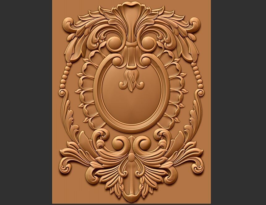 wood carved panel 3D model_5