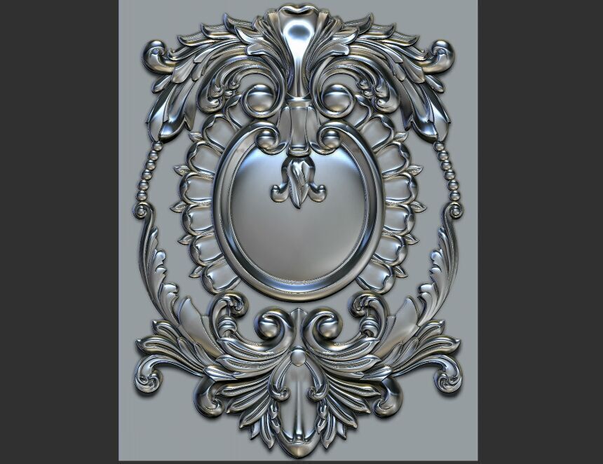 wood carved panel 3D model_8