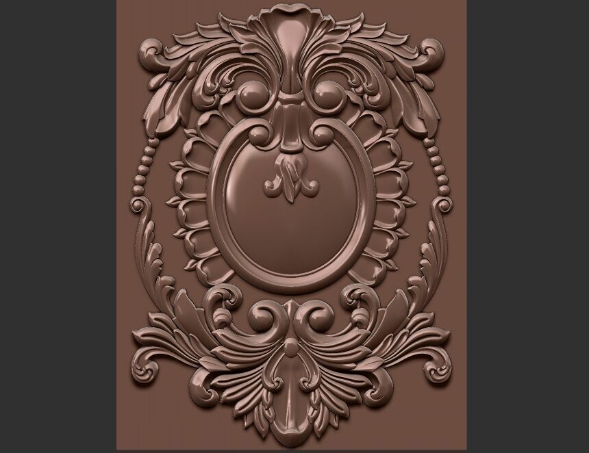 wood carved panel 3D model_11