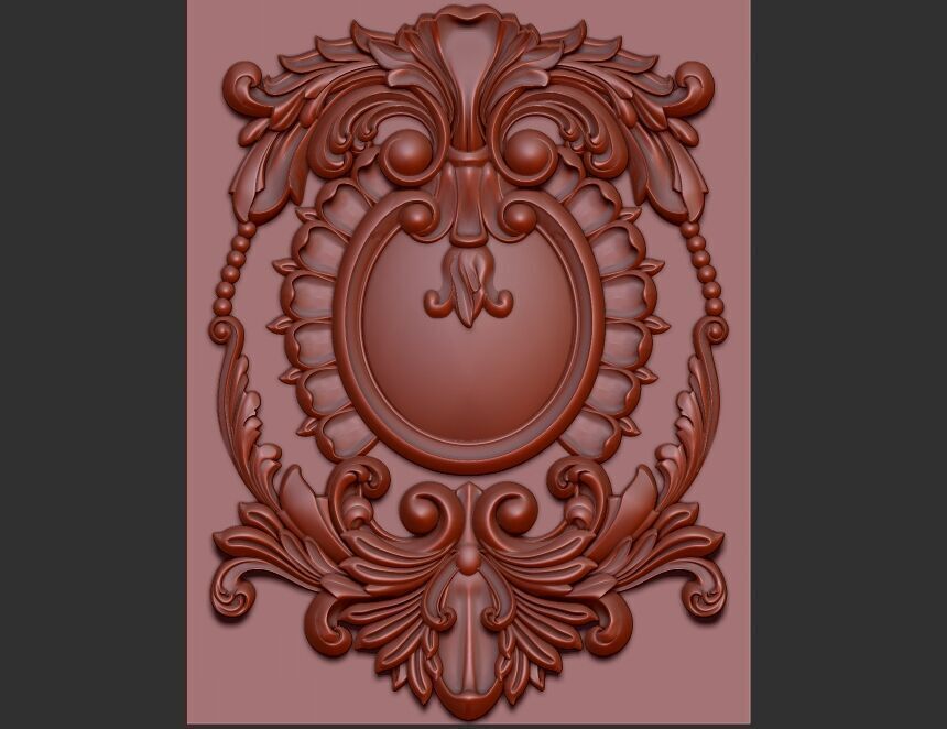 wood carved panel 3D model_10