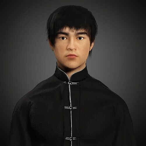 Bruce Lee Character Low-poly 3D model