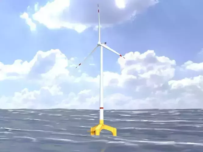 Wind turbine with tripile offshore foundation E-175 DR-172 m
