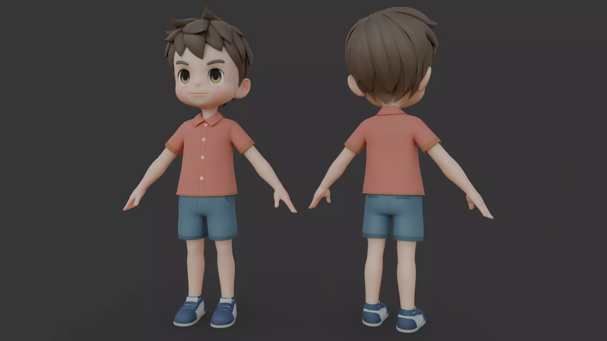 cartoon boy child kid 3D model