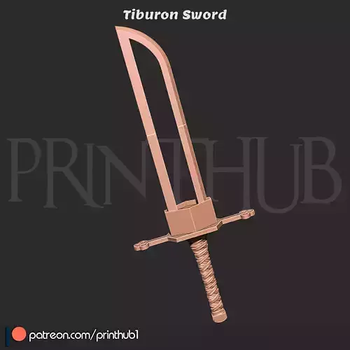 Tiburon Harribel sword from Bleach for 3d print cosplay stl 3D print model