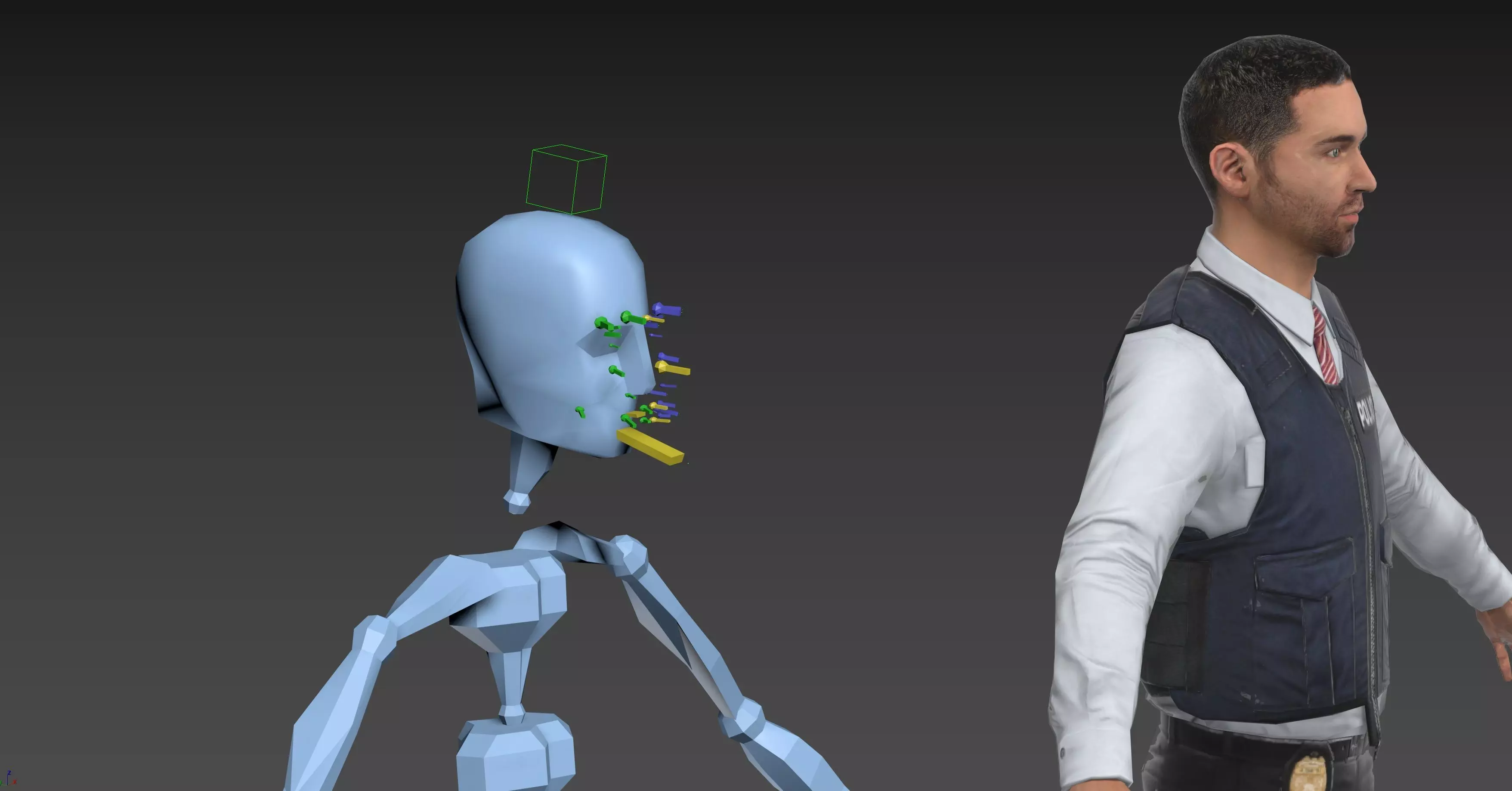 Police Officer Male - Animated Low-poly 3D model