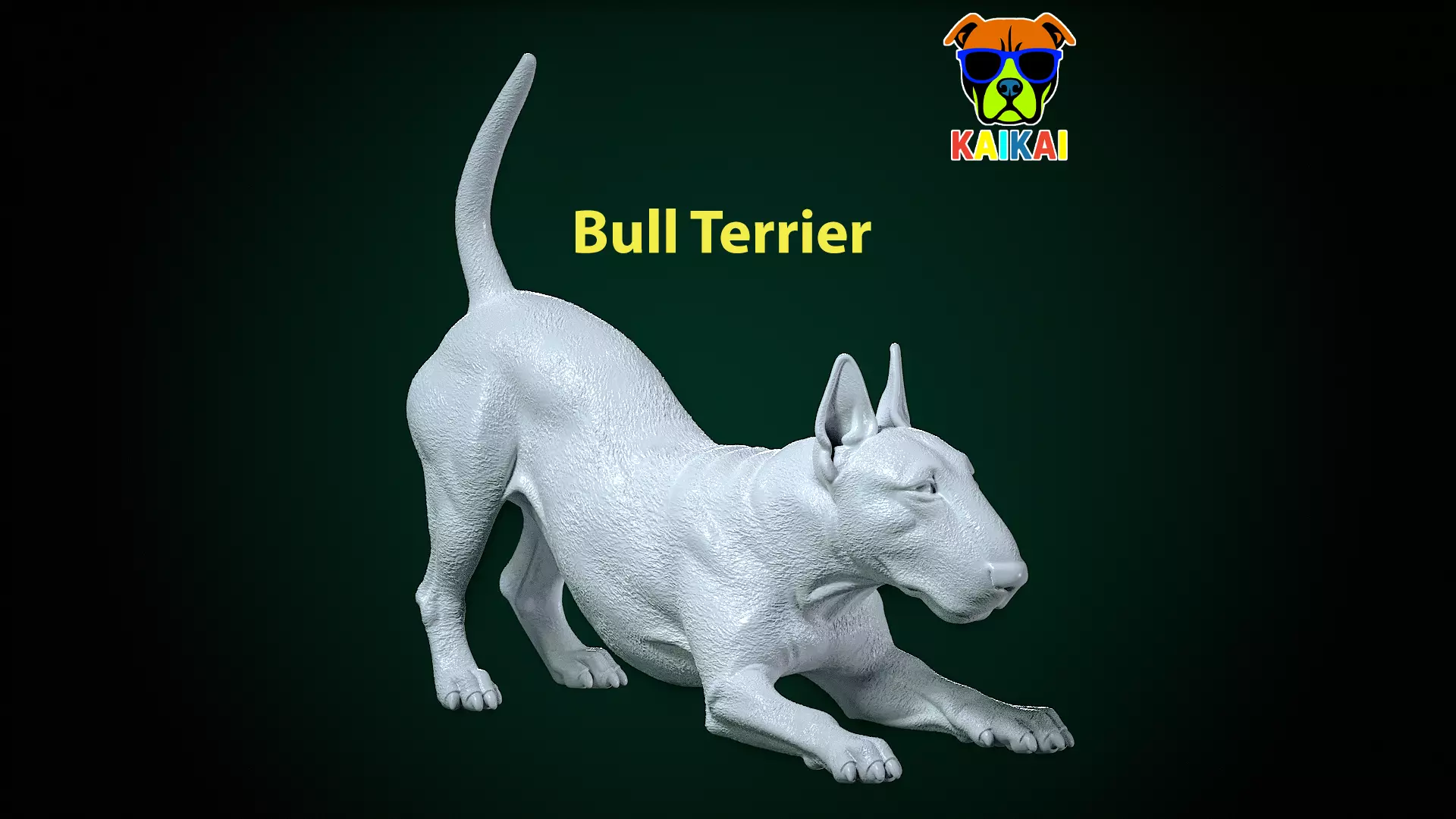 Bull Terrier Dog model - Bully Dog statue - 3D print 3D print model_0