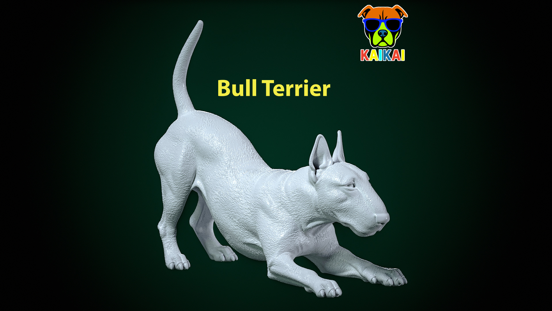 Bull Terrier Dog model - Bully Dog statue - 3D print 3D print model_5
