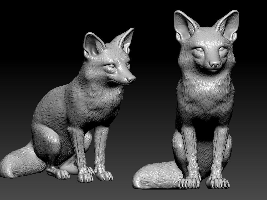 Fox model - Red fox statue - decor -  3D print 3D print model_2