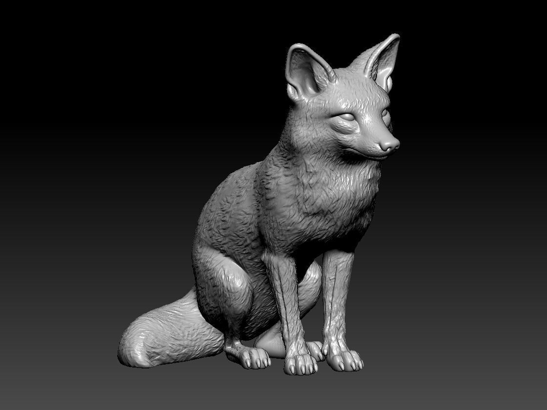 Fox model - Red fox statue - decor -  3D print 3D print model_1