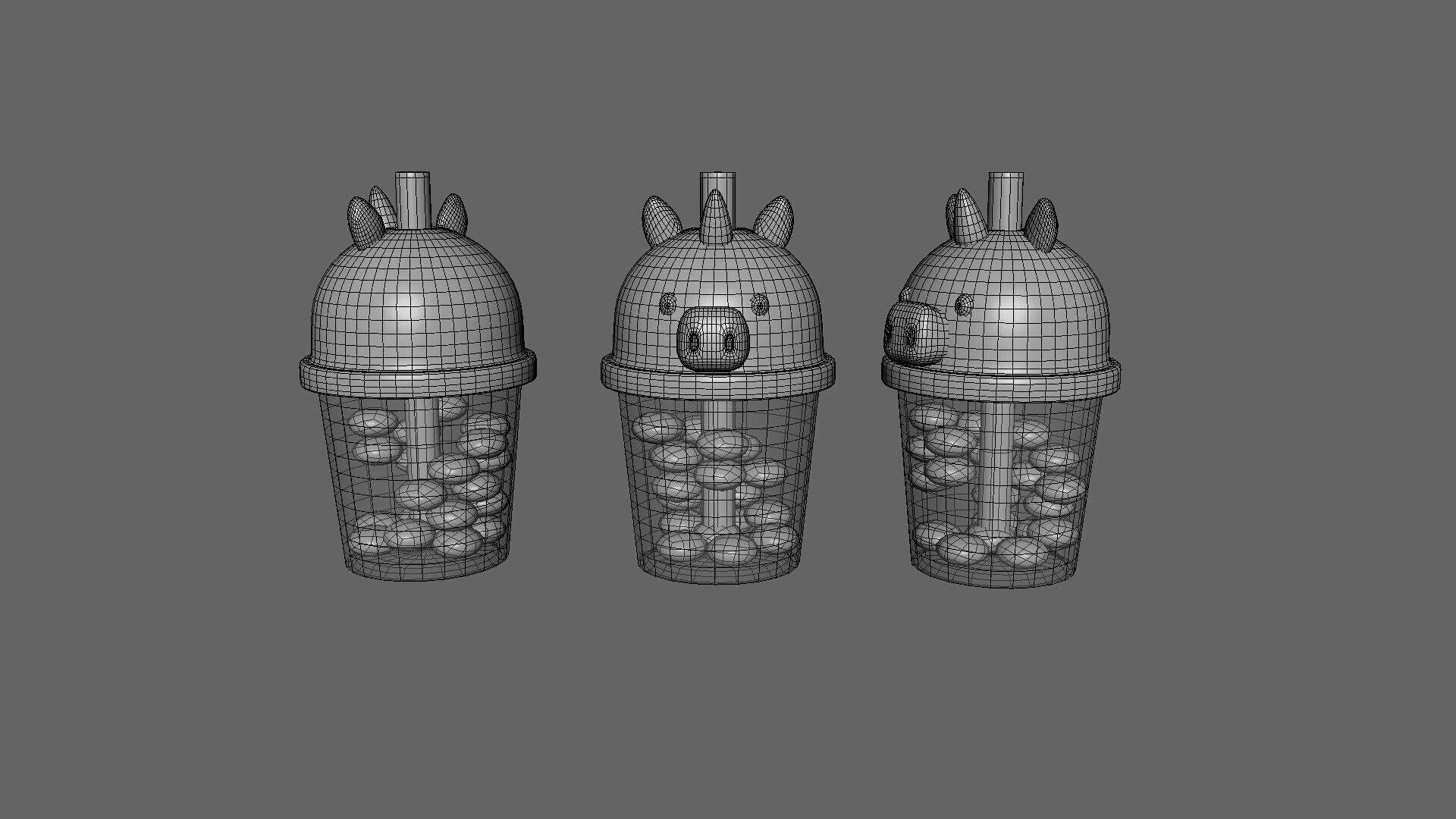 Low-Poly Unicorn Bubble Tea Low-poly 3D model_3