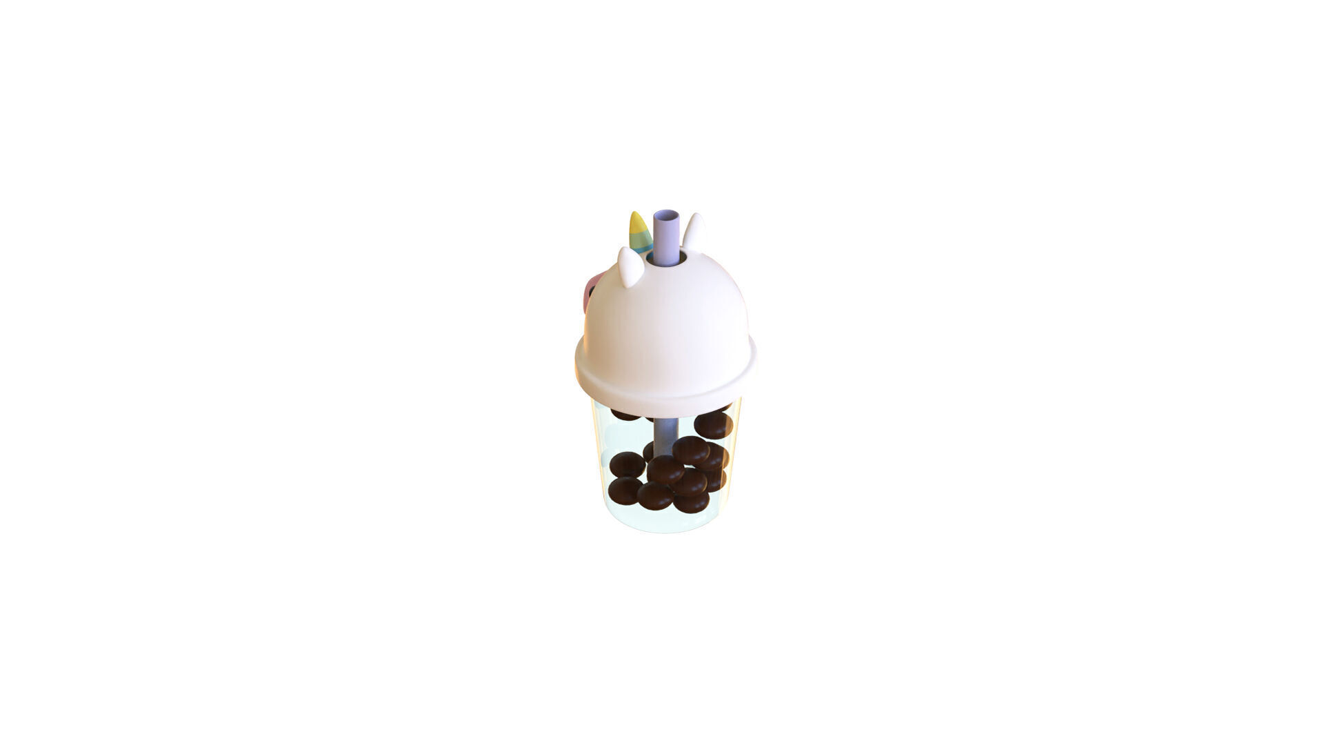 Low-Poly Unicorn Bubble Tea Low-poly 3D model_2