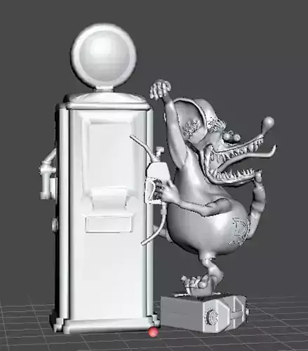Rat Fink Gas Station 3D print model