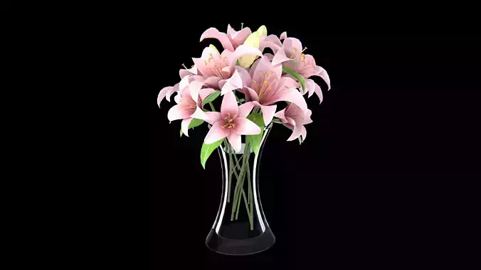 Pink Lily Flower Vase