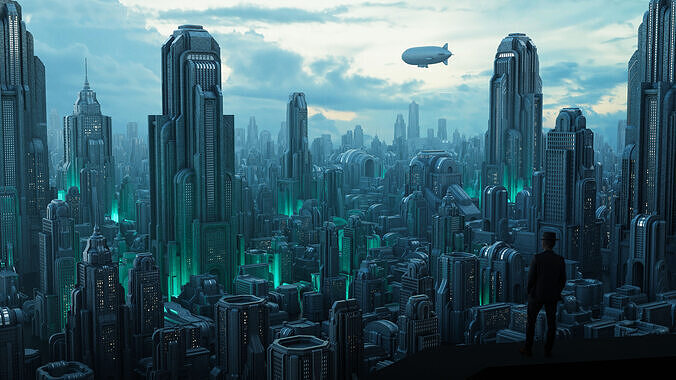 Art Deco - City  Kitbash 3D model 2