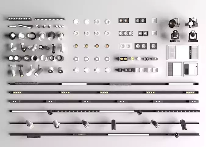 Downlight and Spotlight Set - 3ds Max and Vray Renderer