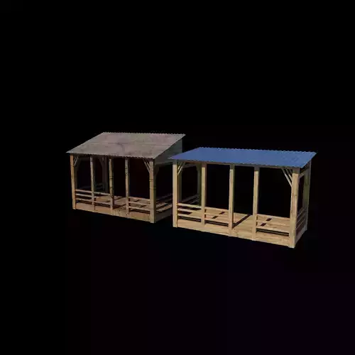Wooden Veranda 3D model