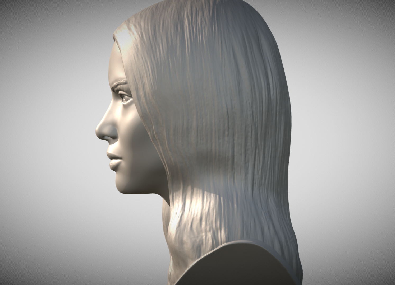 Kendall Jenner bust 3D print model_3