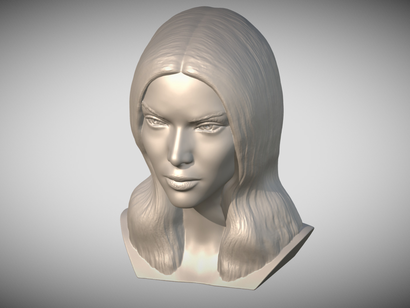 Kendall Jenner bust 3D print model_11