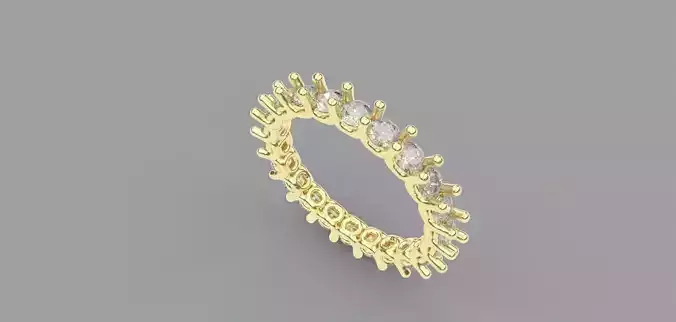 Eternity Ring 3D Model  Diamonds or Gemstones Ring Size 7