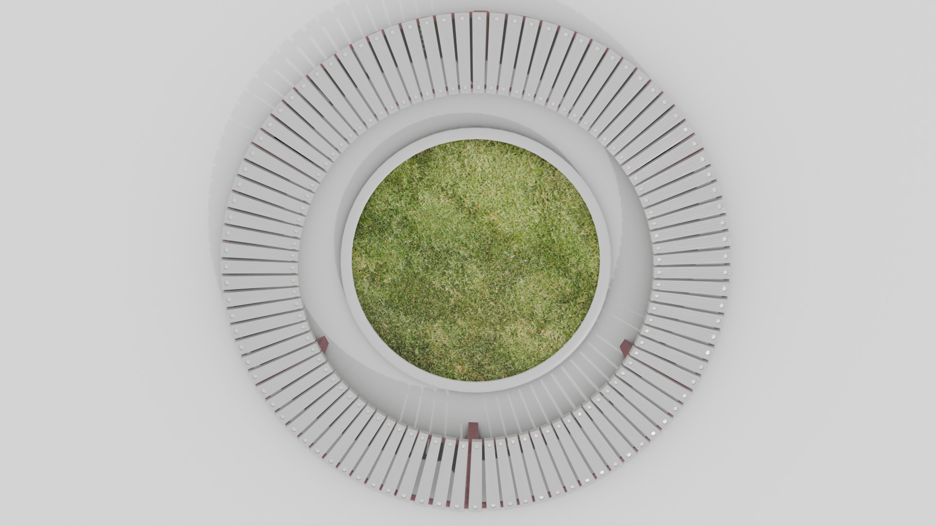 Outdoor Wooden Bench 11 Low-poly 3D model_5