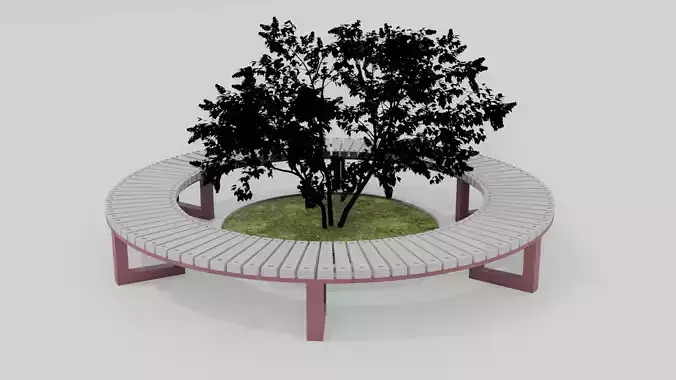 Outdoor Wooden Bench 11 Low-poly 3D model