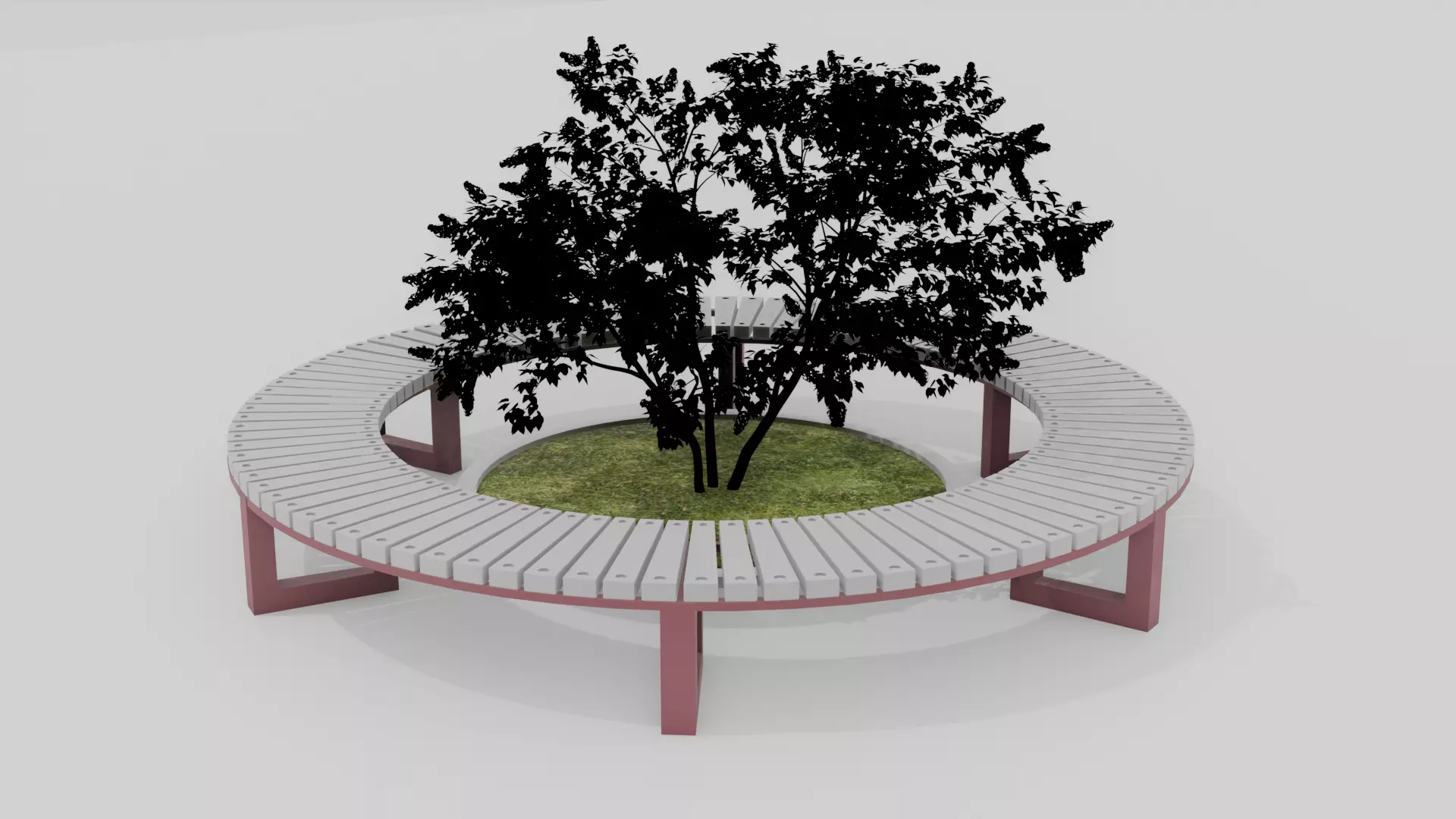 Outdoor Wooden Bench 11 Low-poly 3D model_0