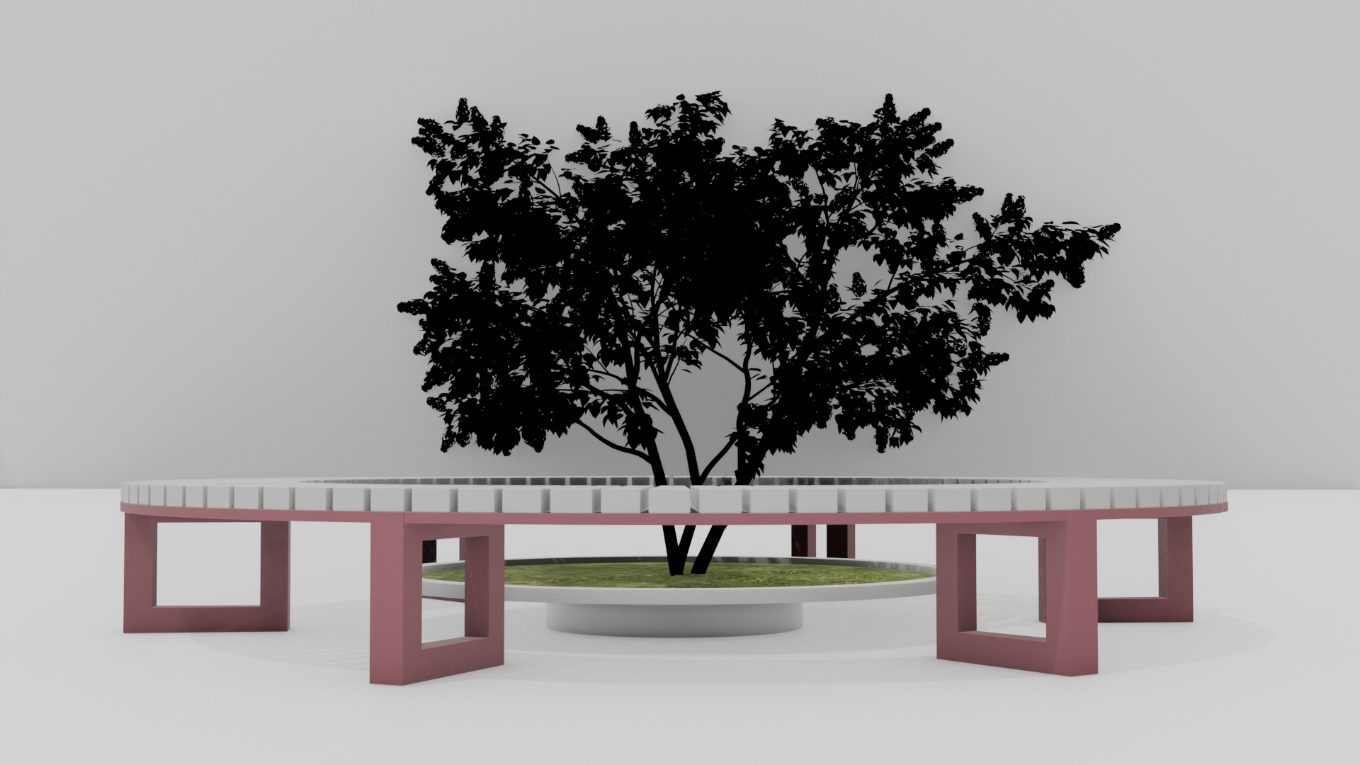 Outdoor Wooden Bench 11 Low-poly 3D model_1