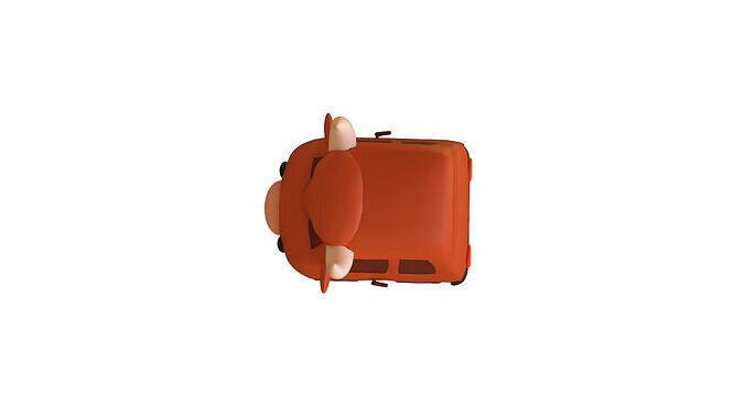 Cartoon Cow Car Low-poly 3D model 4