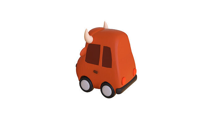 Cartoon Cow Car Low-poly 3D model 3
