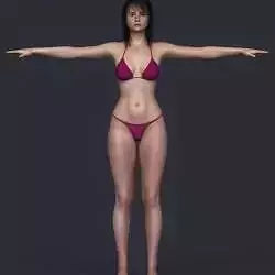 Body Girl Bikini Semireal 3D Model Base Mesh Female Character 3D print model