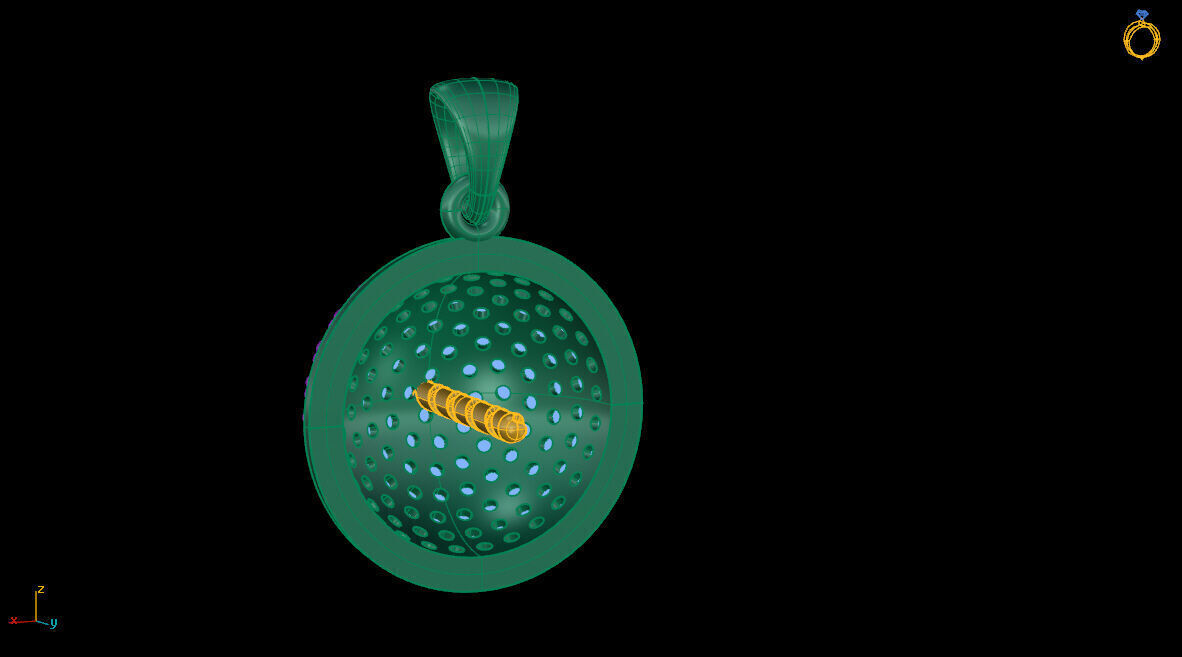 Half Pave Pearl Pendant 3D print model_3