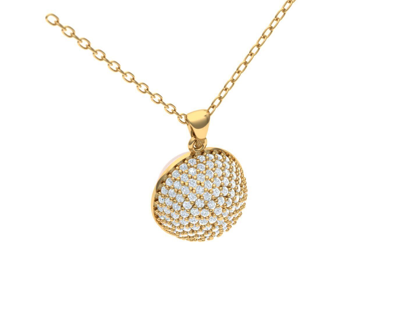 Half Pave Pearl Pendant 3D print model_2