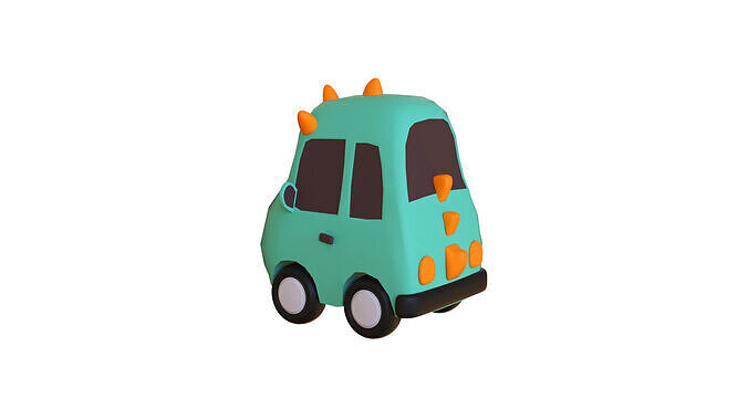 Cartoon Dragon Car Low-poly 3D model 2