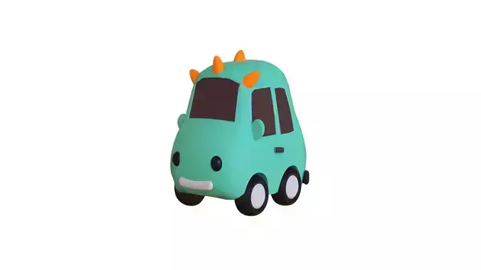 Cartoon Dragon Car Low-poly 3D model