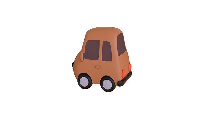 Cartoon Sloth Car Low-poly 3D model 2