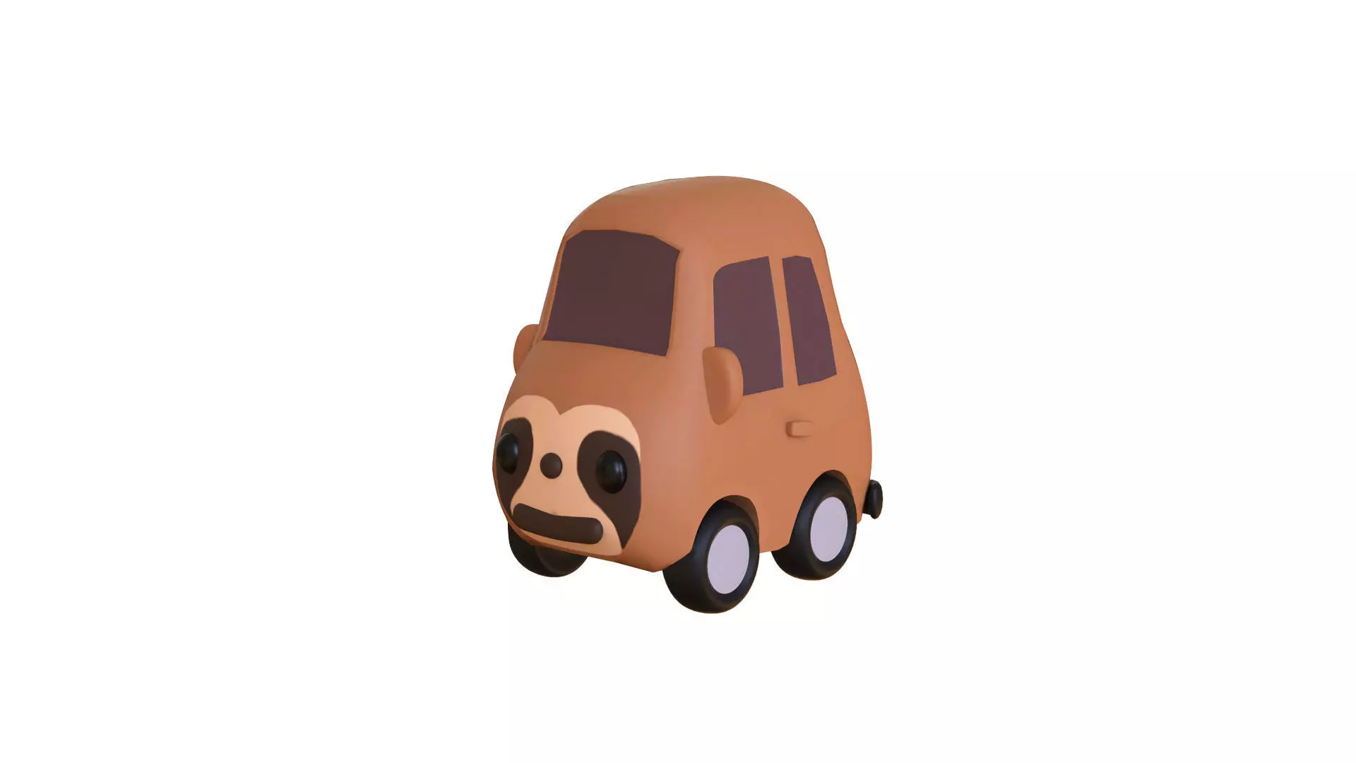 Cartoon Sloth Car Low-poly 3D model_0