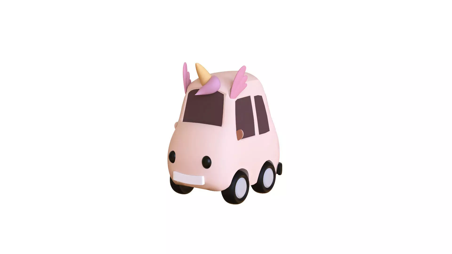 Cartoon Unicorn Car  Low-poly 3D model_0