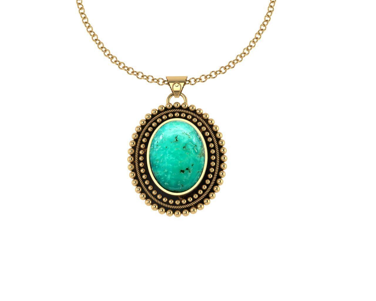 Turquoise Pendant 3D print model_1